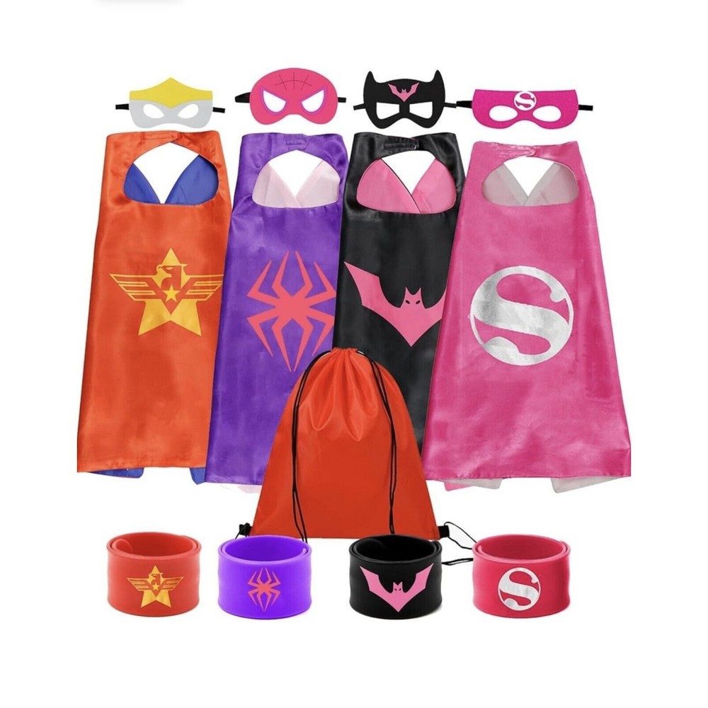 Superhero Capes for kids With Slap Bracelets Toys Girls Party Supplies Christmas